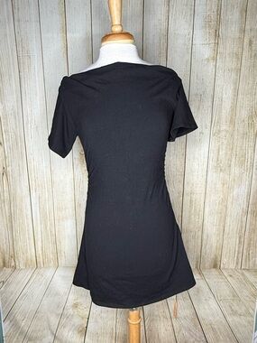 Reformation Black Side Ruched Mini Dress